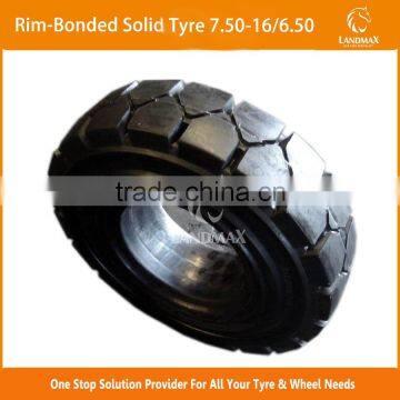 Hot Sale 7.50-16/6.50 Landmax Forklift Rim-Bonded Solid Tire