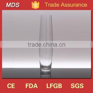 Wholesale crackle crystal cylinder discount glass vase for sale