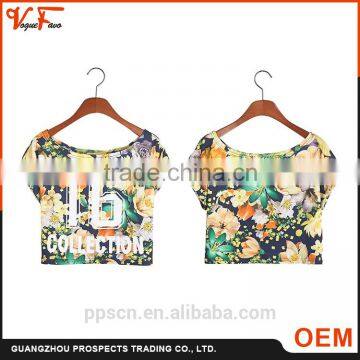 Custom OEM fashion design Wholesale petty multi colors short sleeve knit women crop tops