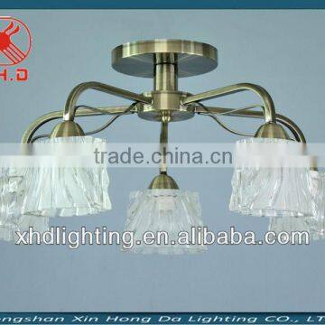 5 heads decorative indoor ceiling chandelier lamp/ glass lamp ceiling coffee house light fixture