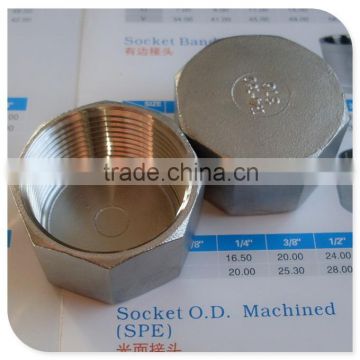 2" NPT female threaded stainless steel hexagon pipe end cap