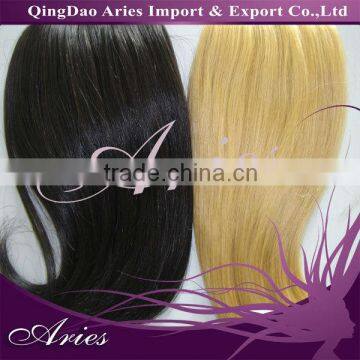 Sleek top grade clip on bangs human hair