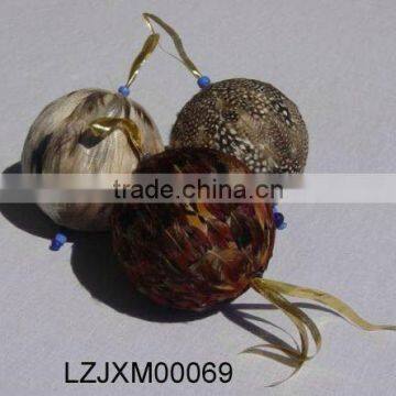 Christmas Ringneck almond feather balls LZJXM00069