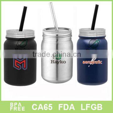 20oz stainless steel water mug with straw