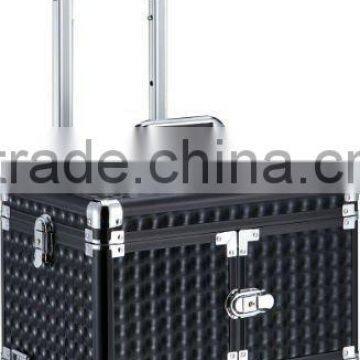Professional make-up trolly case (D9008K black cube pattern)
