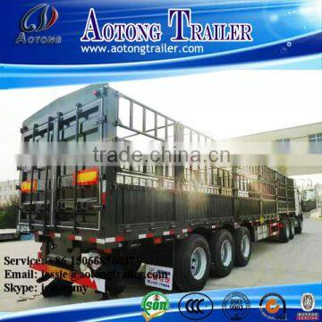 China Aotong brand 3 axle green fence semi trailer for sale