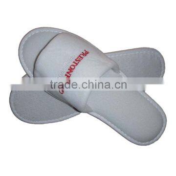 open toe velour disposable hotel slipper