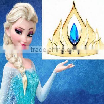 New design Frozen girl Elsa crown colourful gemstones frozen tiara