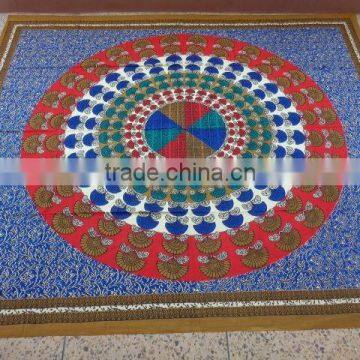 Round Mandala Peocock Prints Bedthrows photo-3