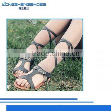 Leather Based Fabric and Embellishment Design Sandals