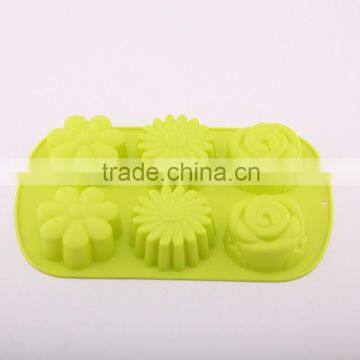 6 Flowers Silicone Muffin Cups Handmade Soap Molds Biscuit Chocolate Ice Cake Baking Mold Cake Pan photo-2