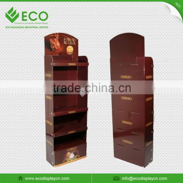 Customized Branded 5 Shelves Chocolate Corrugated Display Stands Wholesale