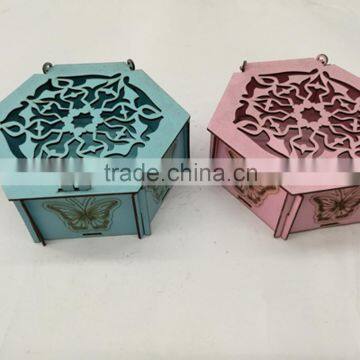 Arabic Laser Cut wooden wedding candy Box/sexangle elegant gift box