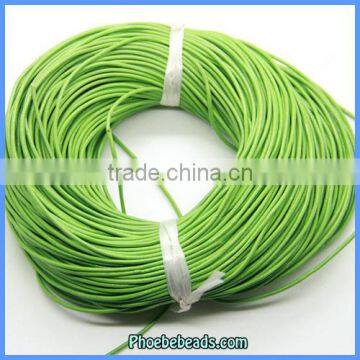 Wholesale Lime Green Round 2mm Genuine Leather Cords GLC-R2006