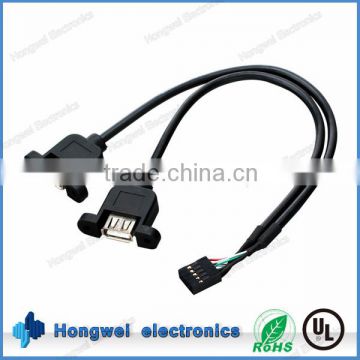 Custom Dupont 2.54mm pitch 5 pin to USB2.0 A male equipment internal connection moulded cable