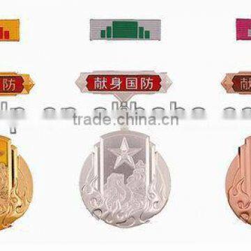 Gold silver bronze millitary medallion custom sport award metal medal