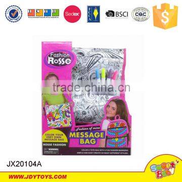 Watercolor washable DIY school bag girl for sale with 5 pens