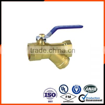 China suppiler high Quality brass strainer ball valve