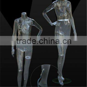 hot sale full body female transparent mannequins/ clear mannequins