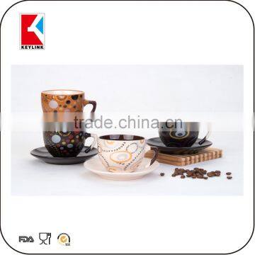 china factory 180cc brown color coffee logo stoneware cup colored tea cup and saucer ceramic