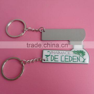 stainless iron offset printing custom shape metal key holder