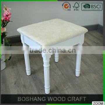 2016 Hot Sale White Bedroom Dressing Table Stool