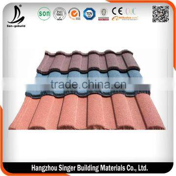 Red Color Stone Coated Metal Roofing Tile With Modern Classical Roof Tile