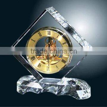 Crystal Diamond Shape Crystal Mechanical Clock With High Quality For Home Decoration