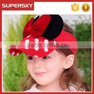 A-1357 fashion girls sun visor fancy cap children bowknot sport outdoor hat lovely girls outdoor visor cap