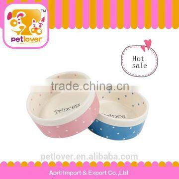 wholesale ceramic dog bowl with polka dot