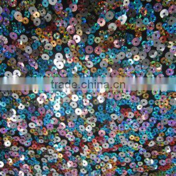 pop colorful laser paillette sequin embroidery knitted fabric for dress