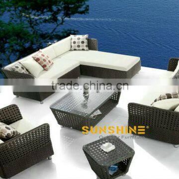 outdoor high quality wicker sofa set, 2015 new design garden furniture