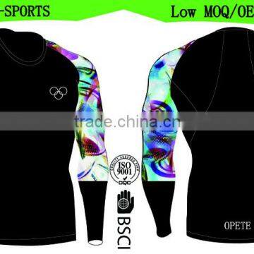 (Trade Assurance)High quality long sleeves men rash guard/compression top/compression wear