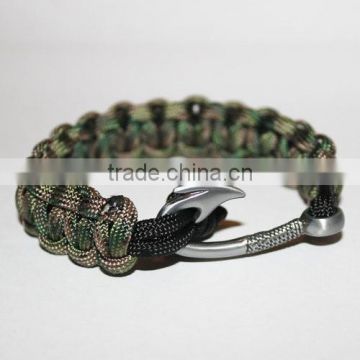 new design cobra weave paracord hook bracelet custom cobra braided fish hook buckle bracelet