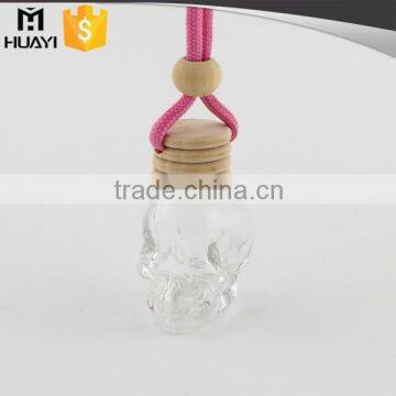 Clear skull shape bottle for hanging car perfume