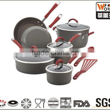 12-Pcs Non-stick Cookware Set with gray non-stick coating