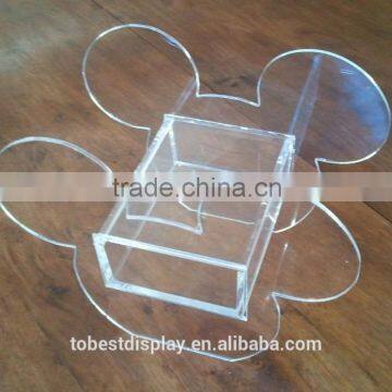 innovative clear wholesale mickey shaped acrylic jewelry box,transparent acrylic box,acrylic makeup box manufacturer