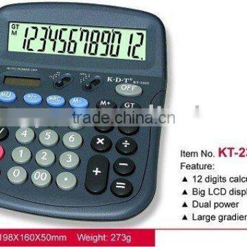 12 digits electronic calculator 12 digital with large gradient display KT-2322