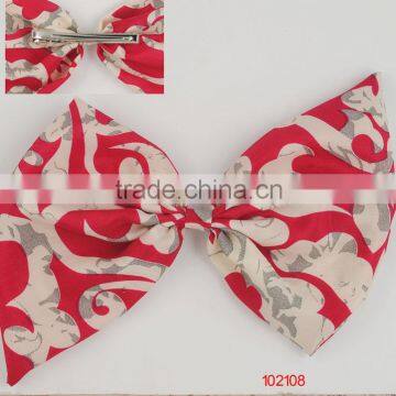 hair clip /fabric bow/2014 new style /red and white