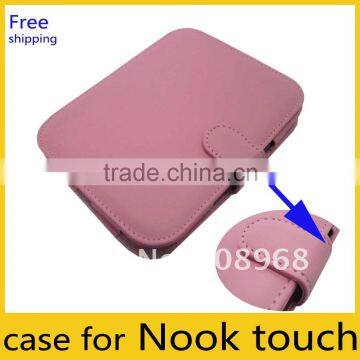 Pink leather case for nook touch