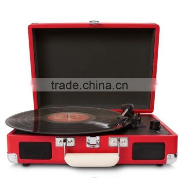 2016 Cheap Portable Suitcase Gramophone Player With Bluetooth Connection Turntable Vinyl Record Player