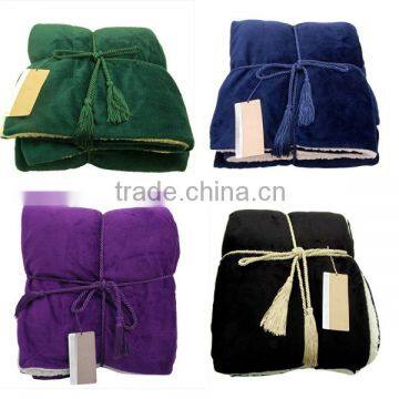 100% polyester double layer Gifts Promotional Blanket wiht plush and sherpa fleece