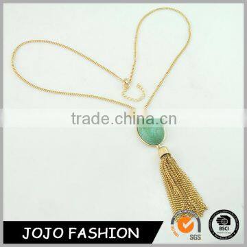 New products fashion gold chain necklace witth tassel long turquoise jewelry designs                        
                                                                                Supplier's Choice