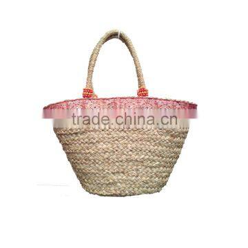 Lacy fashion natural sea grass straw bag