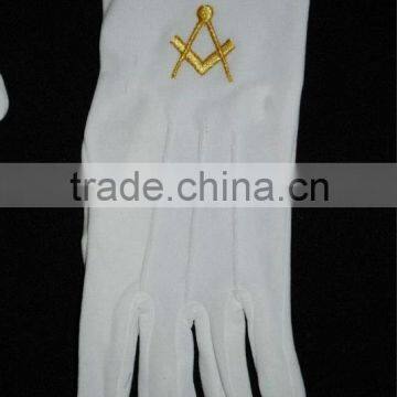 Freemasons Masonic Gloves in Cotton | Embroidered Masonic Gloves