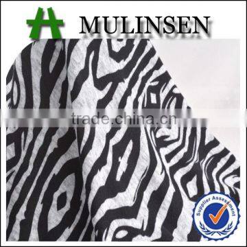 Fashion clothing fabric in 2015 Mulinsen textile, knitting polyester angora fabric, zebra print fabric