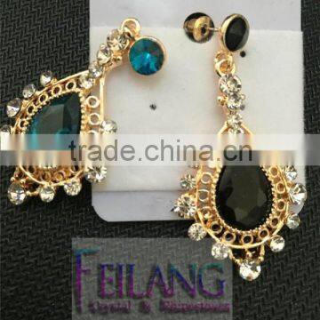 Fashion Flash Drilling Hollow Crystal Earrings Drop Earrings photo-3
