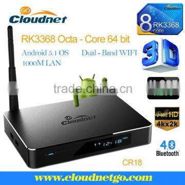 High Quality RK3368 Octa-Core 64-bit Android TV Box 2GB DDR3 8GB Memory Flash with Wifi Ap6330 TV Box Kodi