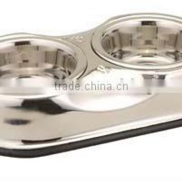 Stainless Steel Solid Box Double Diner / Comedouro Inox Duplo Alcas