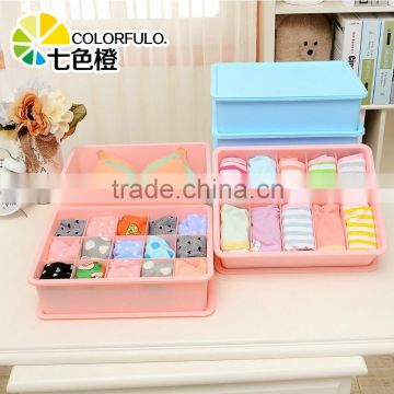 pp closet plastic organizer box,socks and underwear storage divider boxes